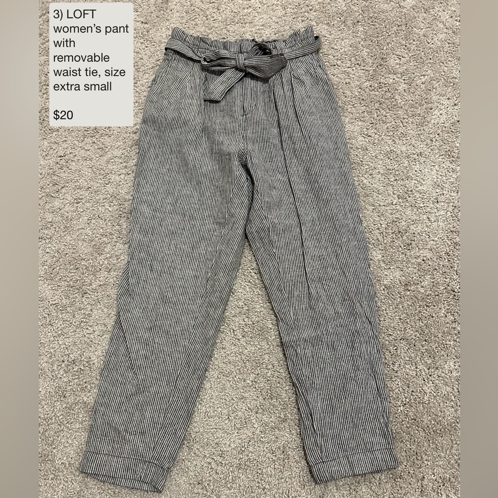 LOFT Black and White Striped Women's Pants